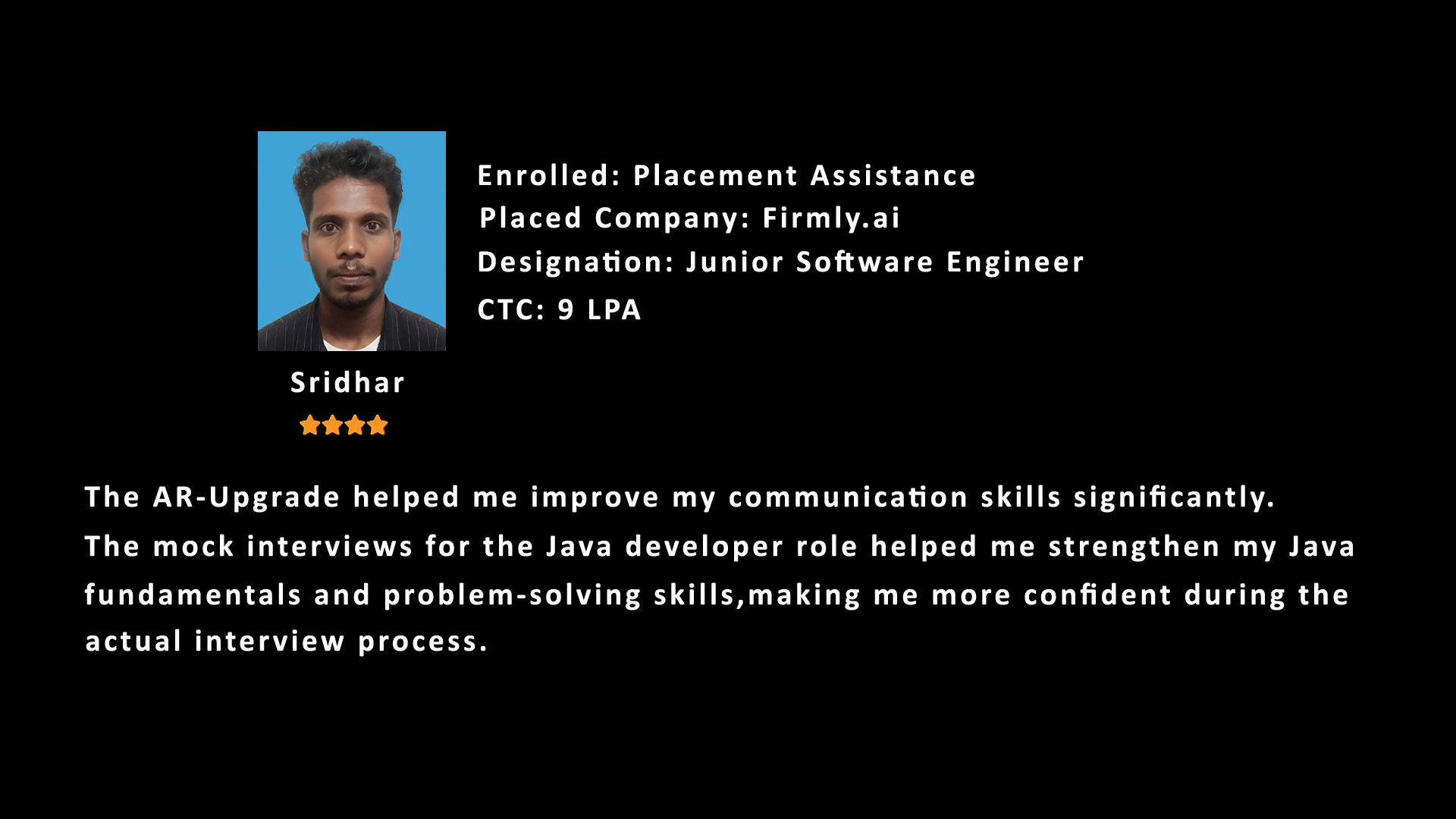 Sridhar Rating & Review Image